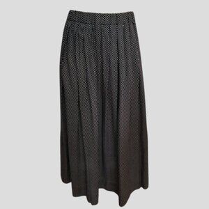 Vintage Susan Bristol Rayon Pleated Black & White Polka Dot Skirt